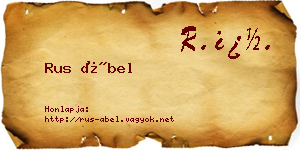 Rus Ábel névjegykártya